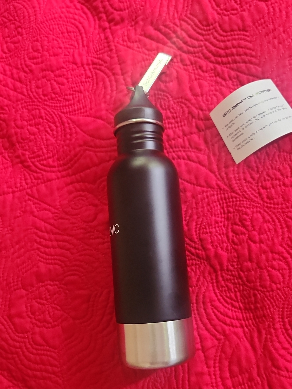 Black Stainless Steel Insulated Water Bottle with Sports Cap